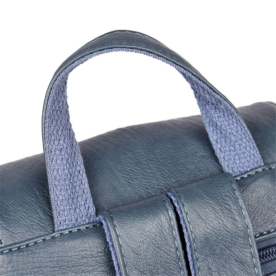 Sac à dos en cuir de vachette avec plusieurs compartiments et fermeture sécurisée