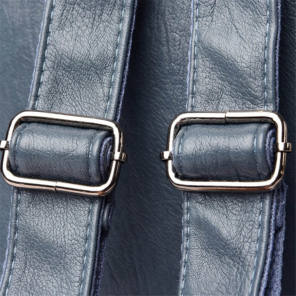 Sac à dos en cuir de vachette avec plusieurs compartiments et fermeture sécurisée