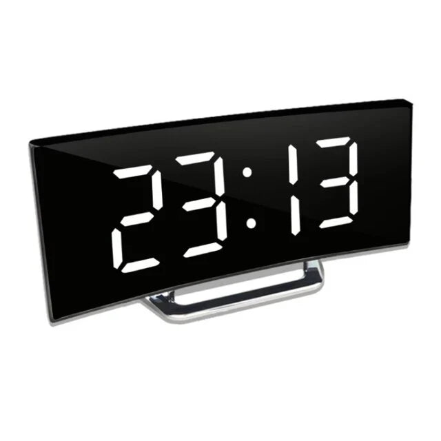 Réveil de Chevet LED Courbé avec Diminution Automatique