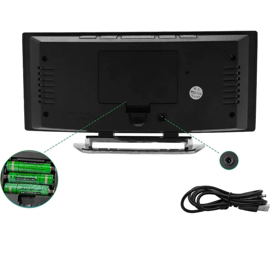 Réveil de Chevet LED Courbé avec Diminution Automatique