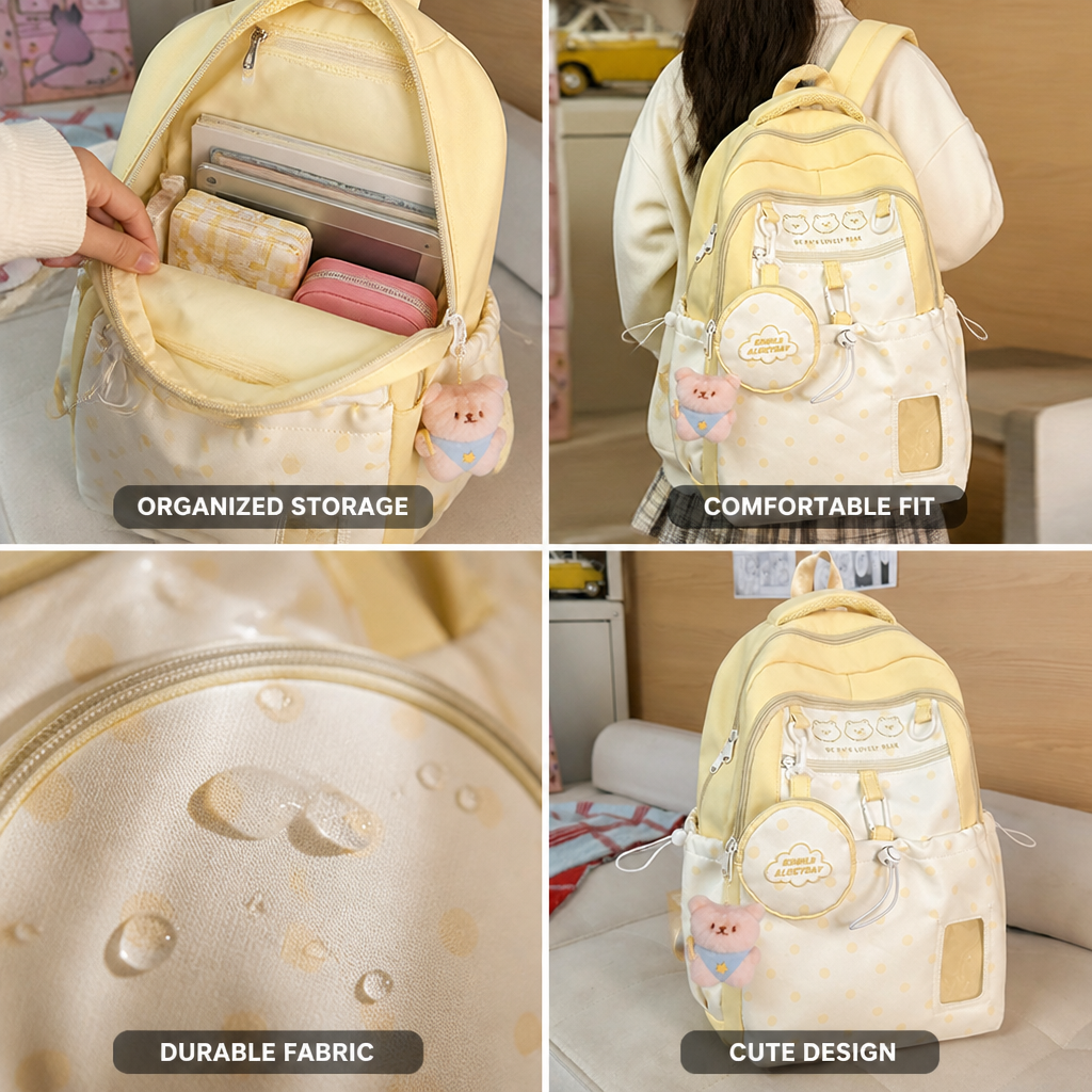 Sac à dos multi-poches pour enfants sur le thème des personnages