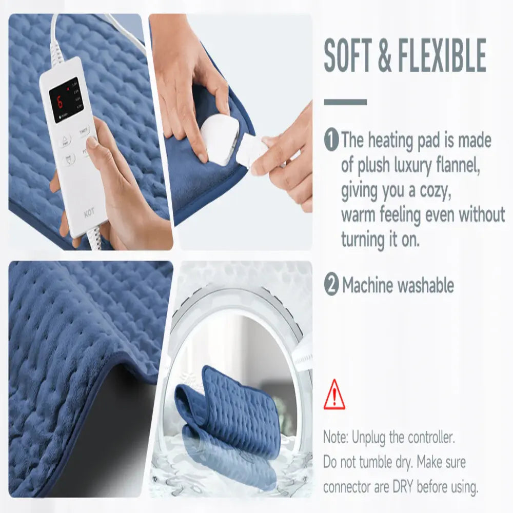Coussin Chauffant Électrique en Microplush avec Chaleur Réglable et Arrêt Automatique