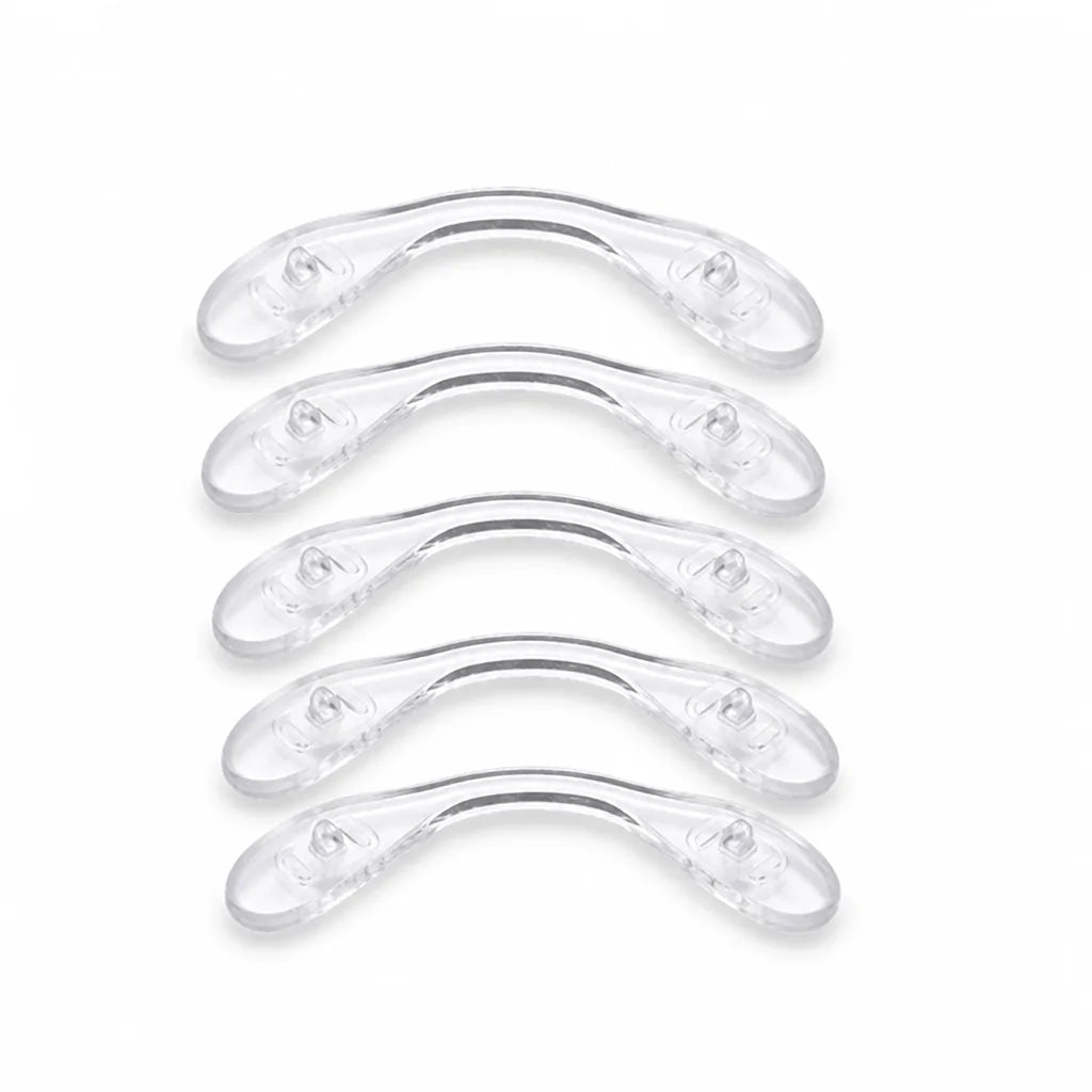 Coussins de nez pour lunettes en silicone transparent antidérapant, ensemble de 5