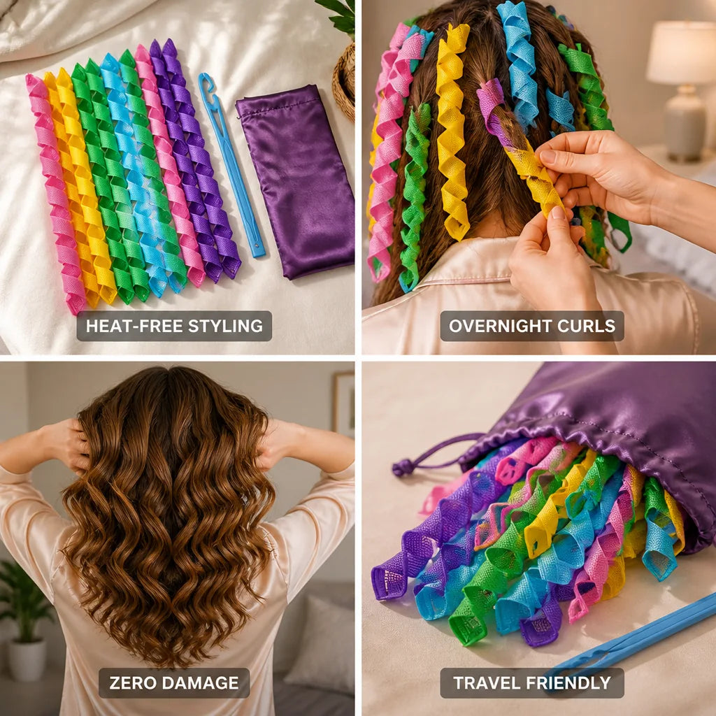 Ensemble de bandes à friser sans chaleur pour la nuit - Lot de 12