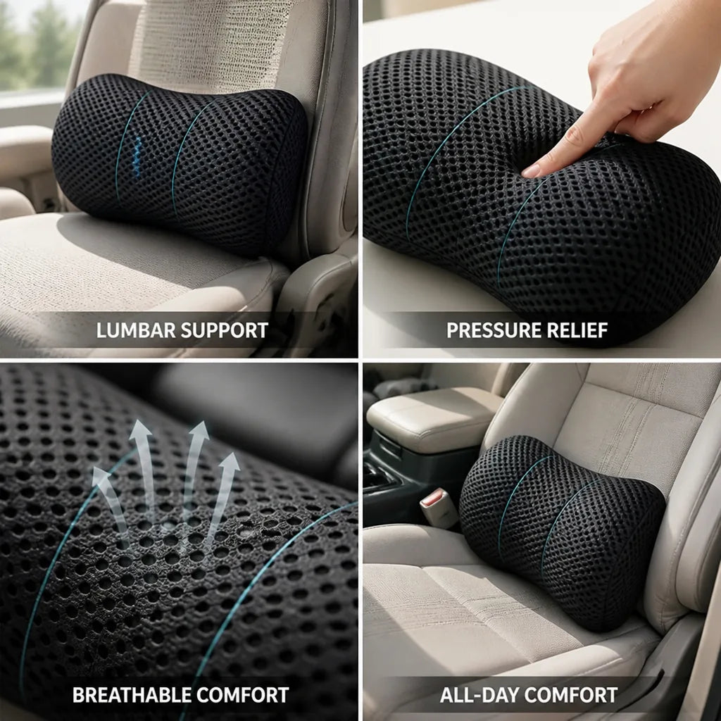 Coussin de soutien lombaire, contour ergonomique, soulagement des douleurs dorsales