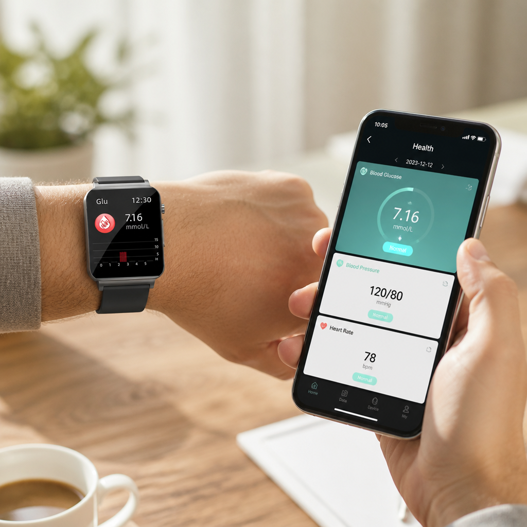 Montre intelligente de surveillance de la glycémie non invasive et thérapie au laser