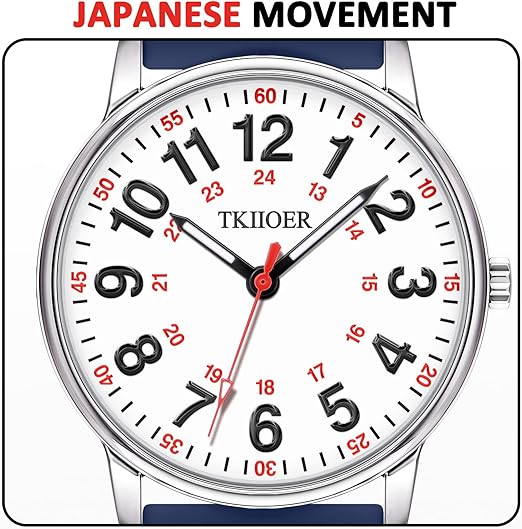 Montre d'infirmière avec cadran lumineux et aiguille des secondes précise