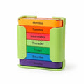 Organisateur de Pilules 7 Jours Étiqueté Code Couleur Slim Voyage