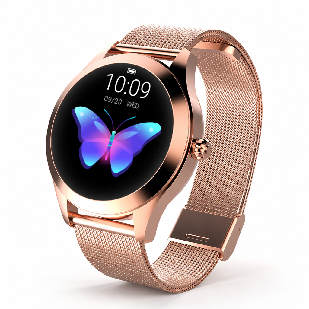 Montre intelligente de suivi de santé en métal poli