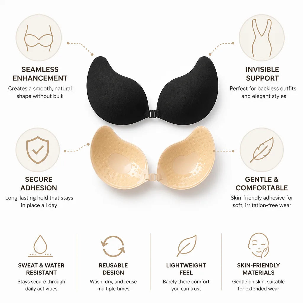 Soutien-gorge Push-Up Dos Nu Sans Couture Adhésif Doux