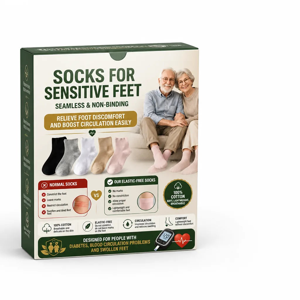 Chaussettes Pour Pieds Sensibles Sans Couture & Non-Compressives
