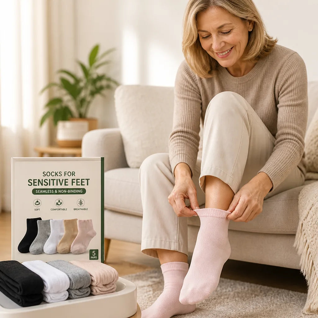 Chaussettes Pour Pieds Sensibles Sans Couture & Non-Compressives