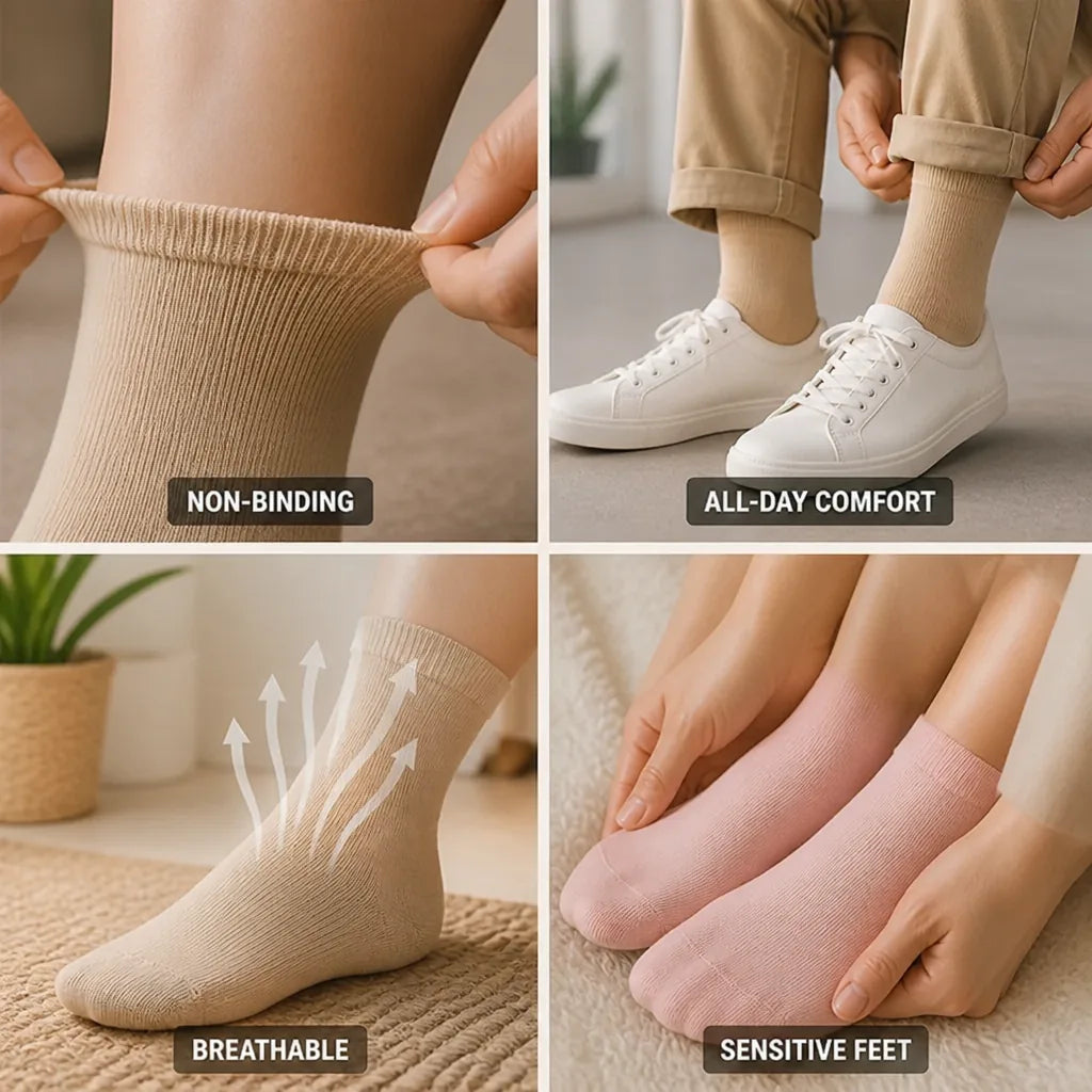 Chaussettes Pour Pieds Sensibles Sans Couture & Non-Compressives