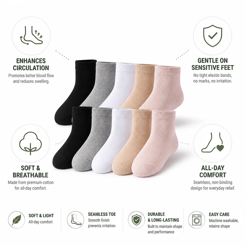 Chaussettes Pour Pieds Sensibles Sans Couture & Non-Compressives
