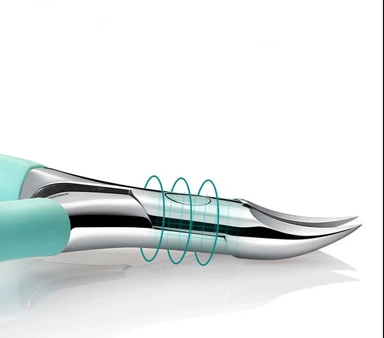 Coupe-ongles pour les orteils à bord incurvé en acier inoxydable avec récupérateur d'ongles