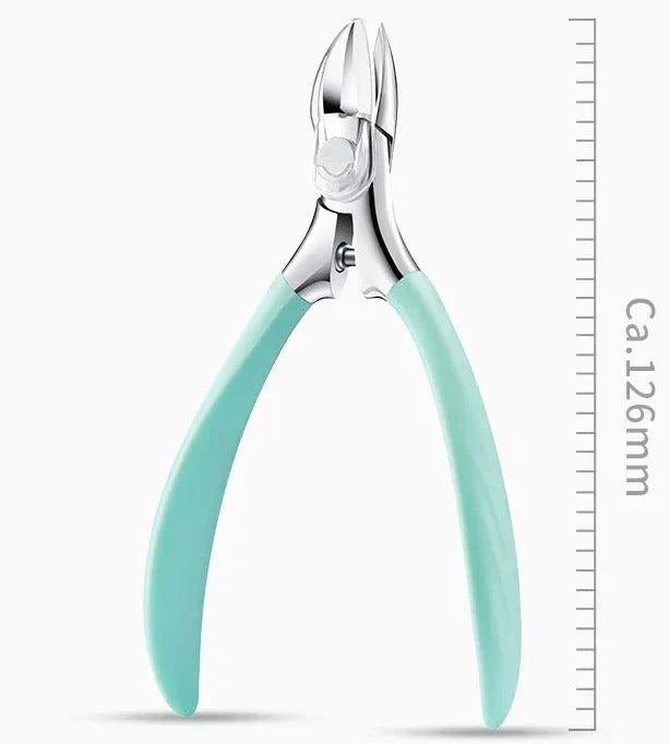 Coupe-ongles pour les orteils à bord incurvé en acier inoxydable avec récupérateur d'ongles