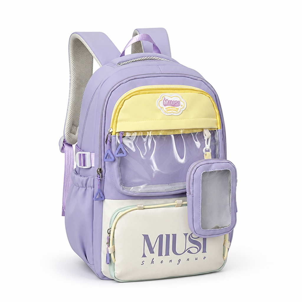 Sac à dos transparent pour enfants avec poche avant (bandoulières rembourrées)