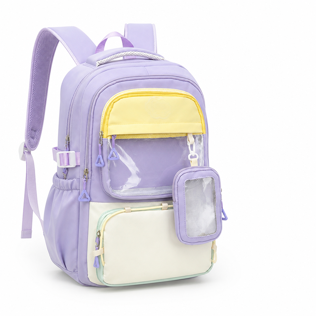 Sac à dos transparent pour enfants avec poche avant (bandoulières rembourrées)