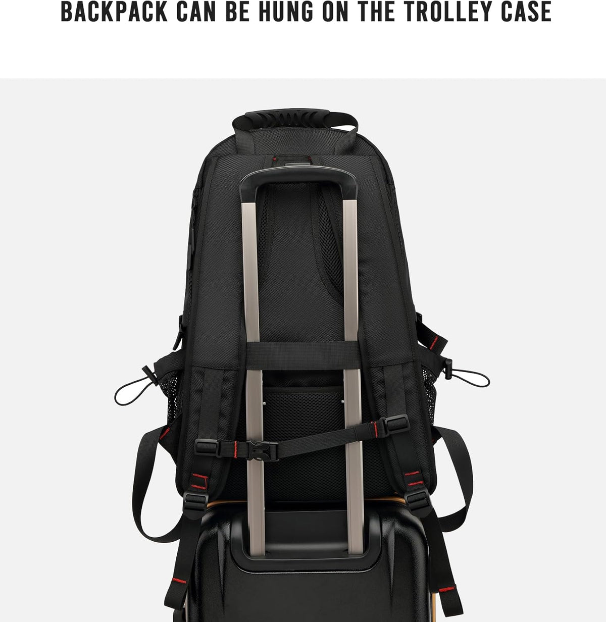 Sac à dos de voyage extensible 60L avec compartiment pour ordinateur portable rembourré et USB intégré