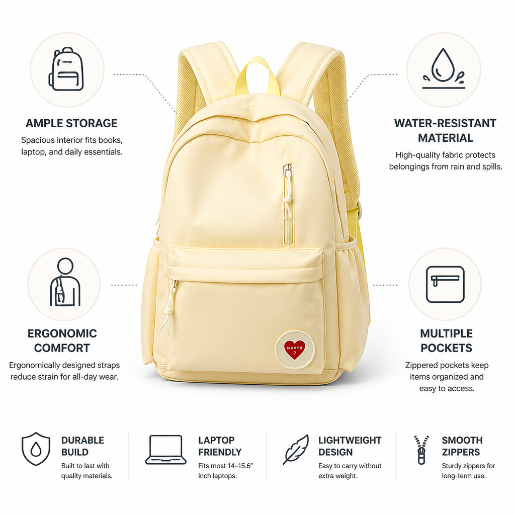 Sac à dos scolaire ergonomique résistant à l'eau