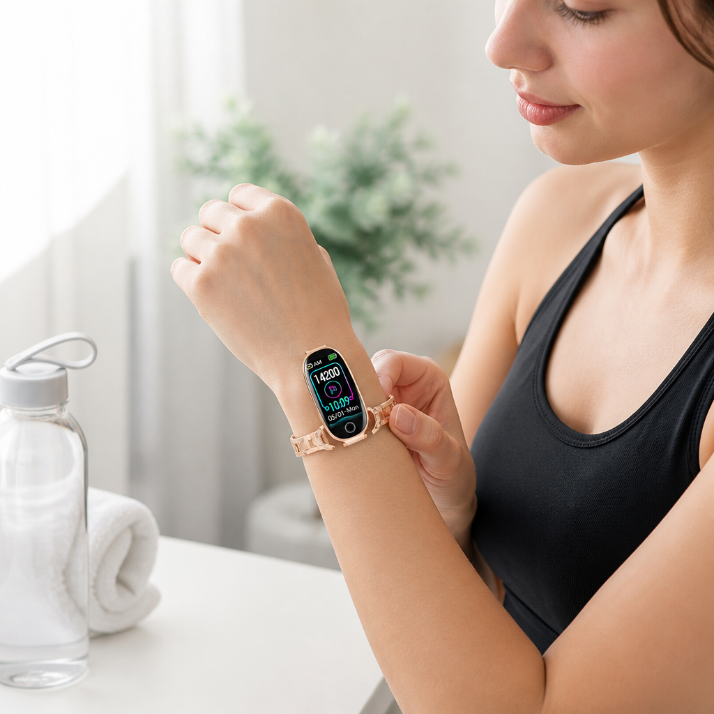 Bracelet de Fitness Étanche avec Fréquence Cardiaque et Tension Artérielle