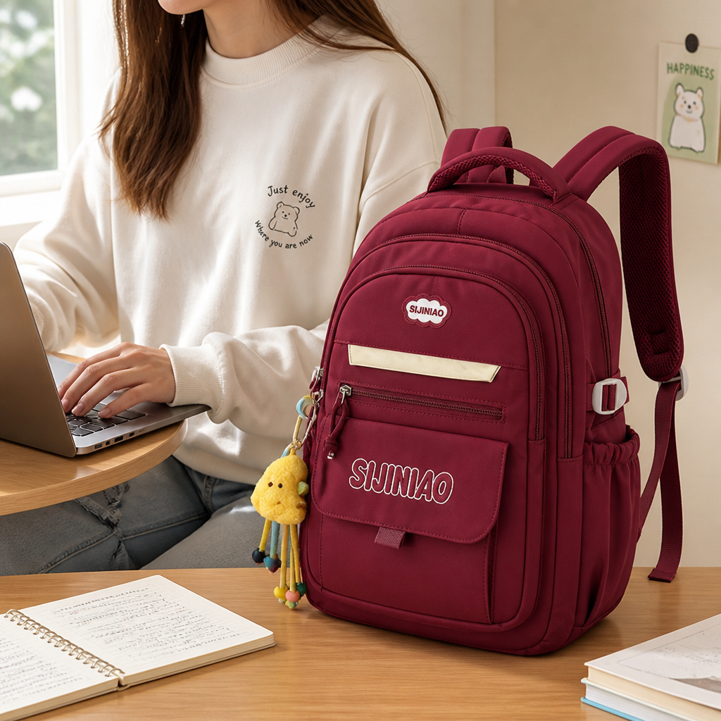 Sac à dos scolaire en forme de goutte d'eau imperméable (poches pour ordinateur portable et tablette)