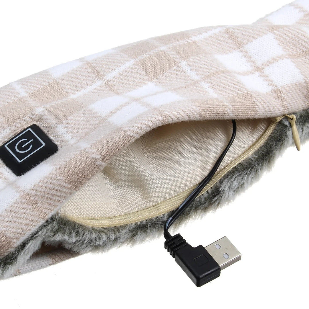 Écharpe Chauffante USB avec 3 Niveaux de Chaleur – Écharpe Électrique Rechargeable