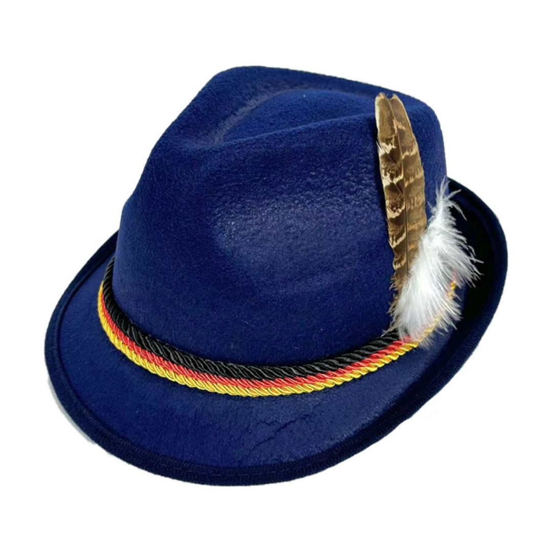 Chapeau Tyrolien - Style Allemand Avec Plume Décorative
