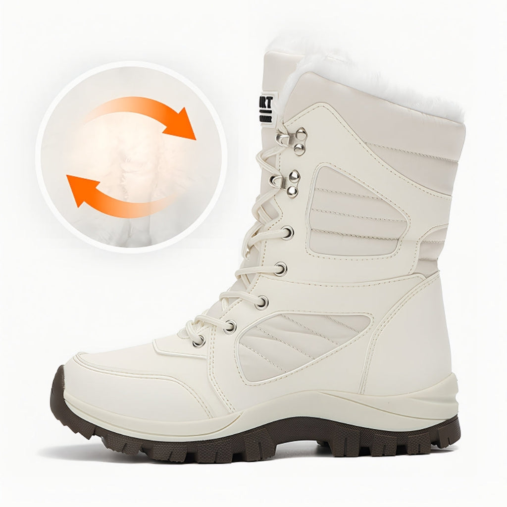 Bottes de neige - Bottines étanches pour femmes avec doublure en peluche chaude