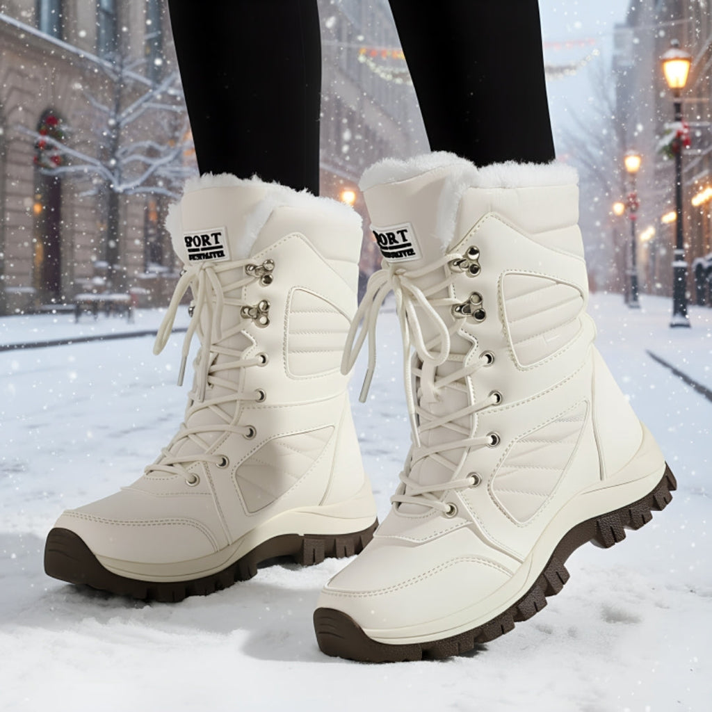 Bottes de neige - Bottines étanches pour femmes avec doublure en peluche chaude