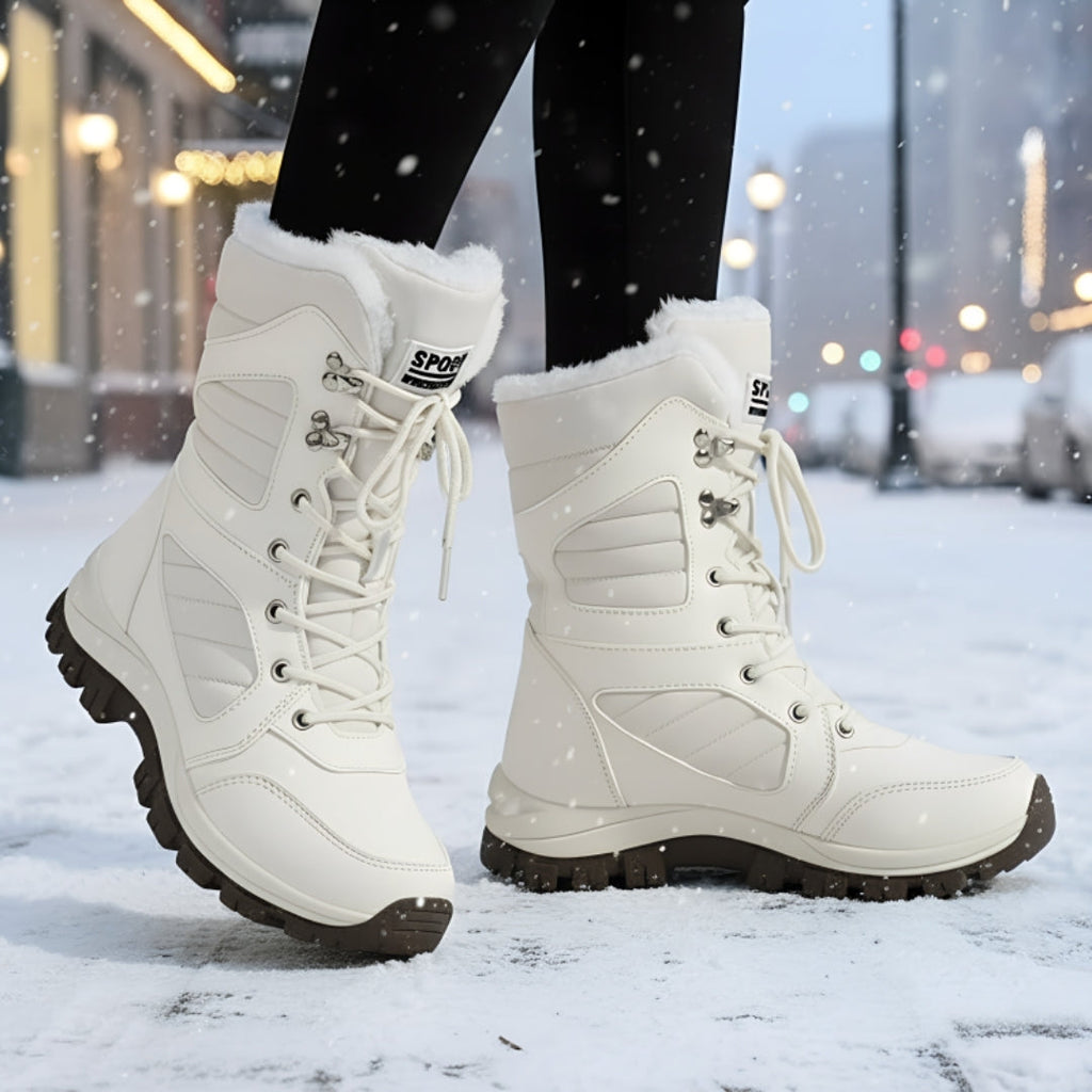 Bottes de neige - Bottines étanches pour femmes avec doublure en peluche chaude