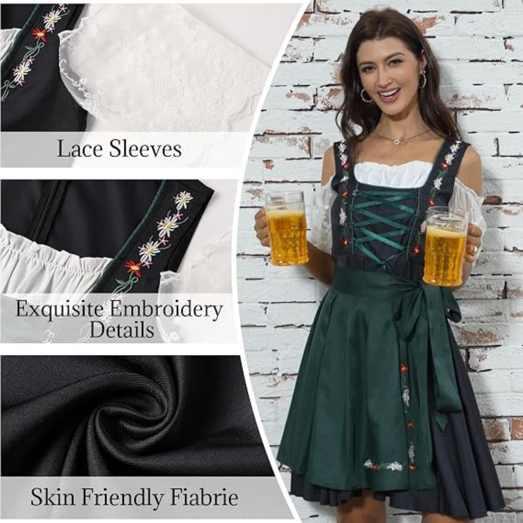 Dirndl Traditionnel Oktoberfest Avec Tablier - Emma