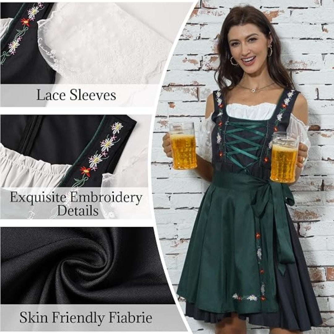 Dirndl Traditionnel Oktoberfest Avec Tablier - Emma