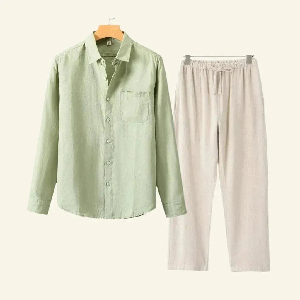 Ensemble en lin pour hommes - Tenue confortable mix & match