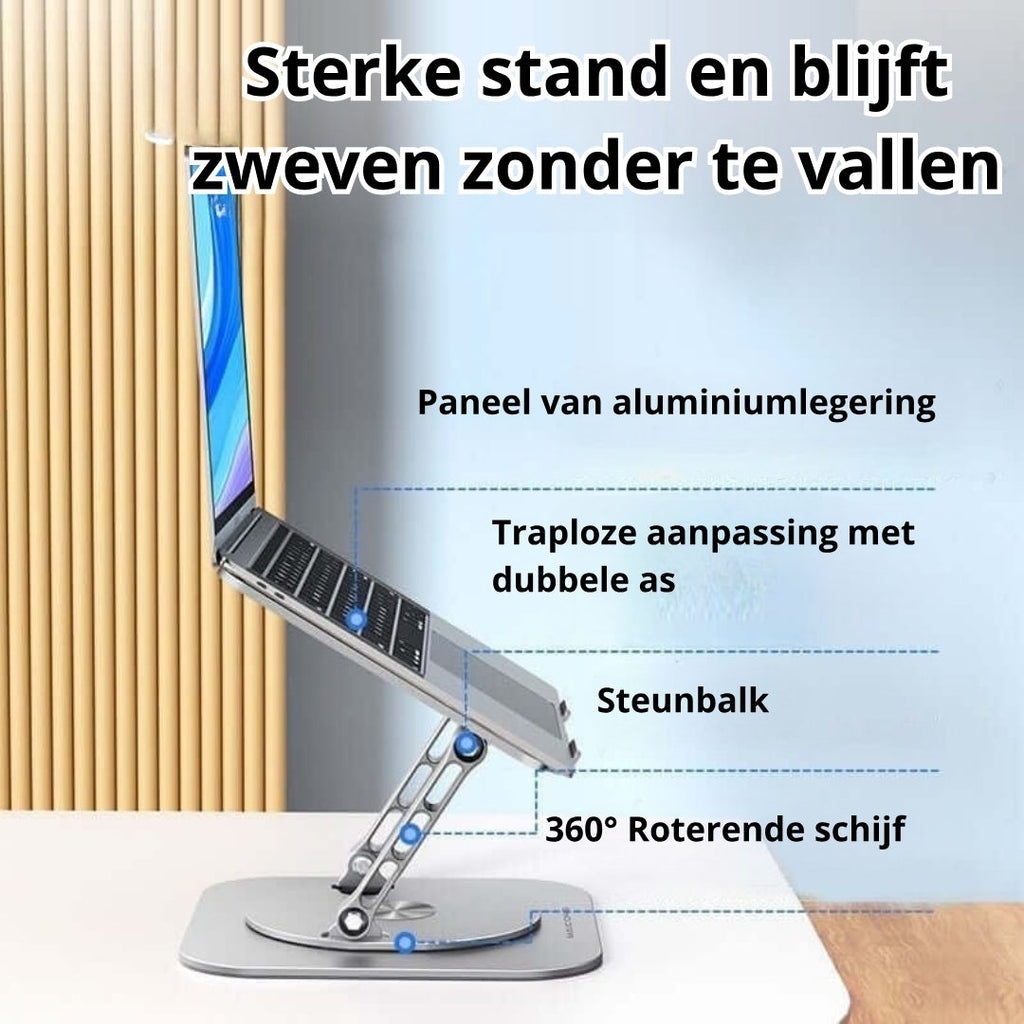Support 360° - Support Rotatif en Aluminium pour Ordinateur Portable et Tablette