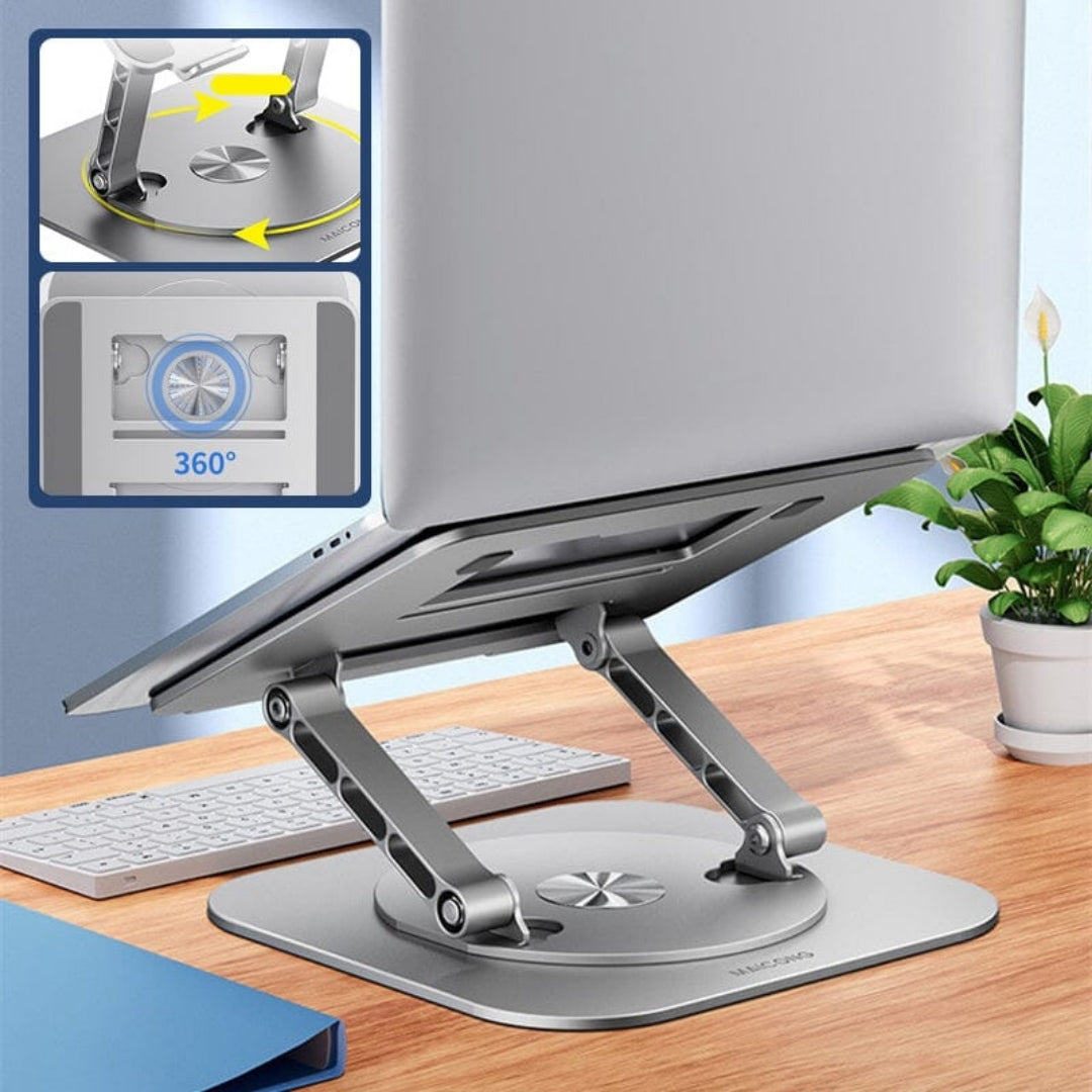 Support 360° - Support Rotatif en Aluminium pour Ordinateur Portable et Tablette