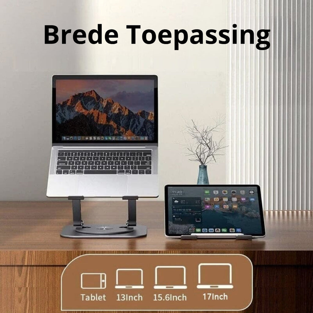 Support 360° - Support Rotatif en Aluminium pour Ordinateur Portable et Tablette