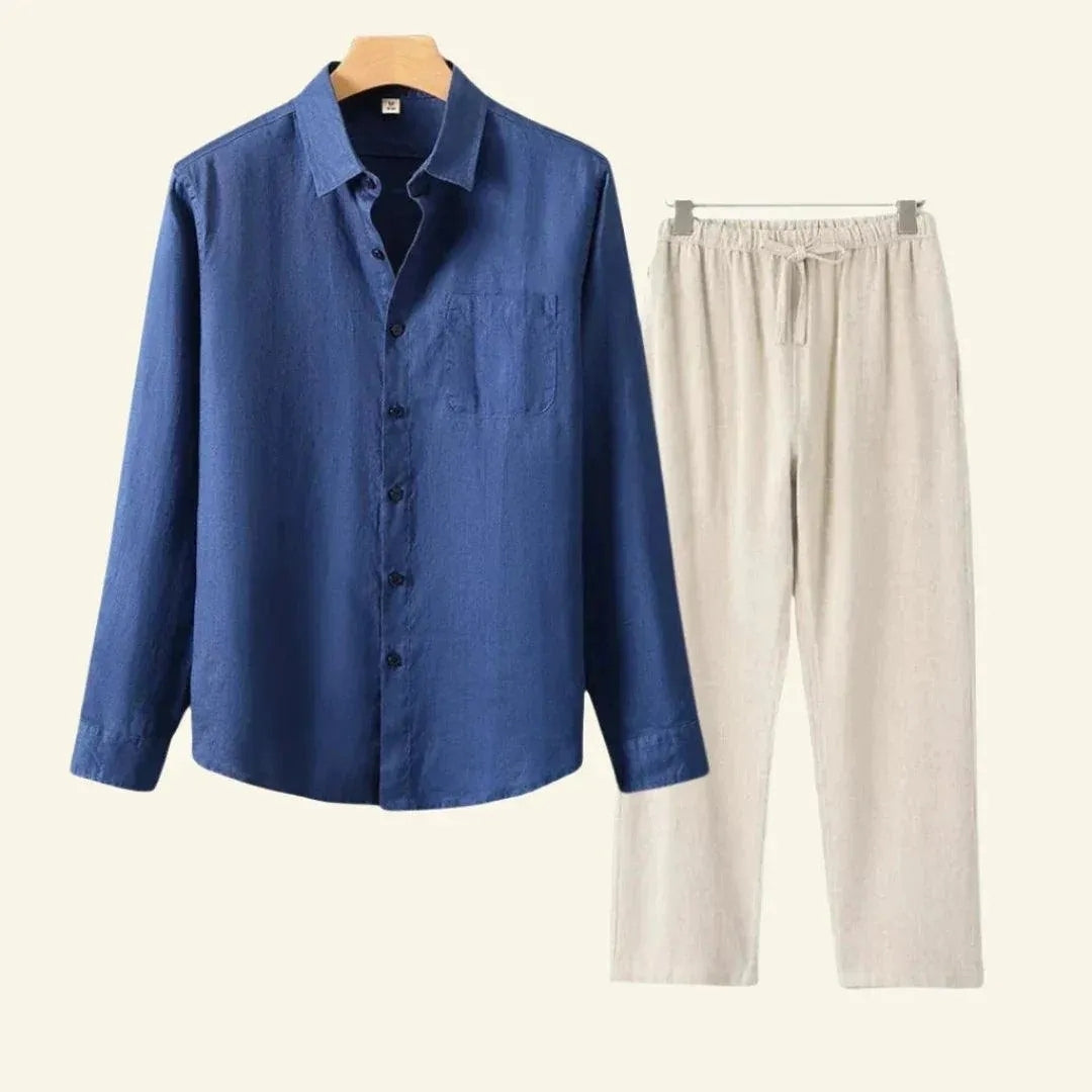 Ensemble en lin pour hommes - Tenue confortable mix & match