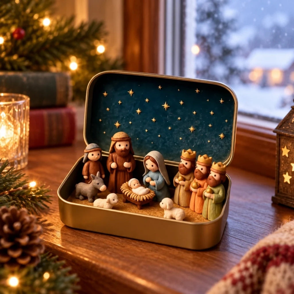 HolyGift - Crèche de Noël dans une Boîte Élégante