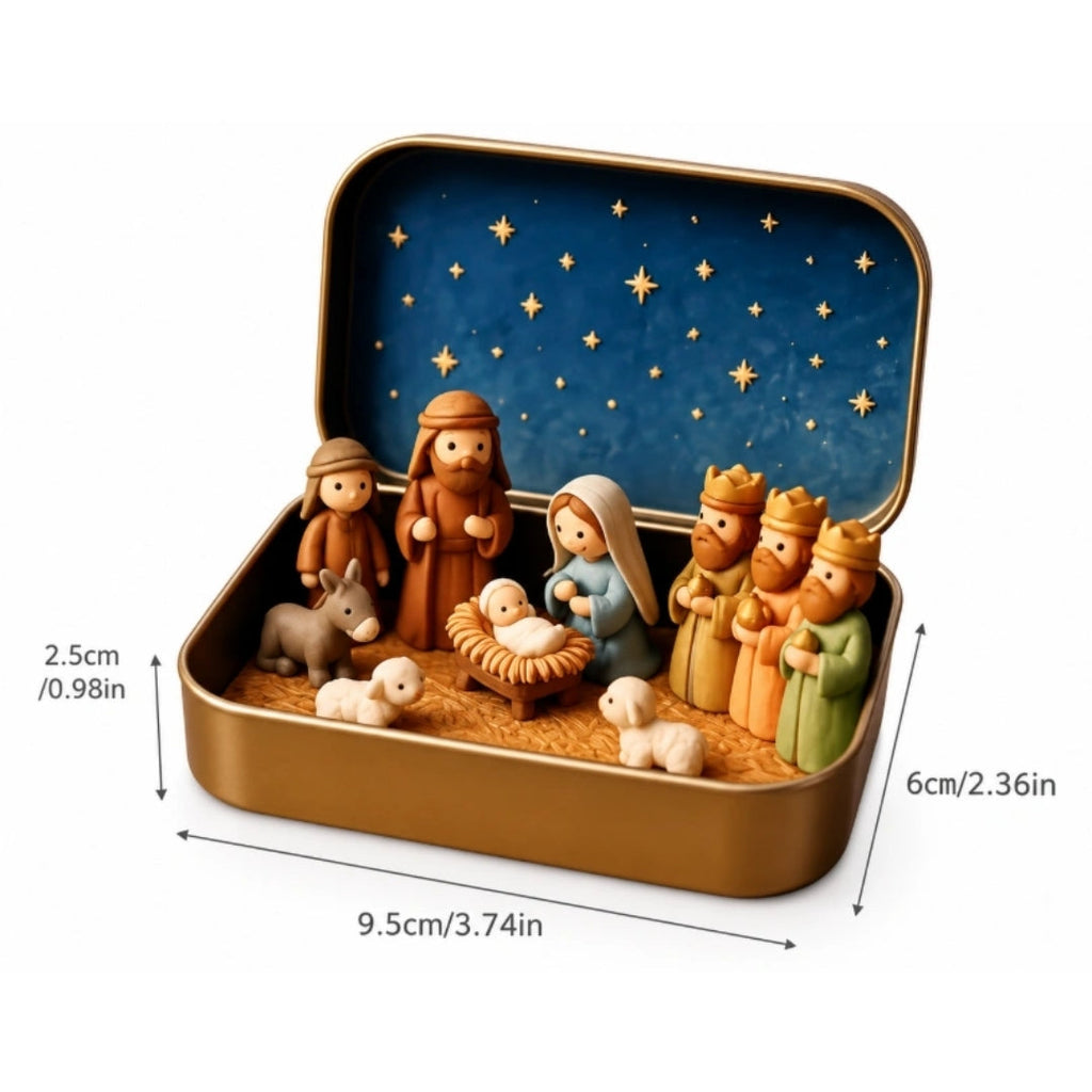 HolyGift - Crèche de Noël dans une Boîte Élégante