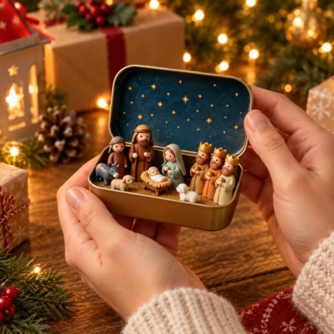 HolyGift - Crèche de Noël dans une Boîte Élégante
