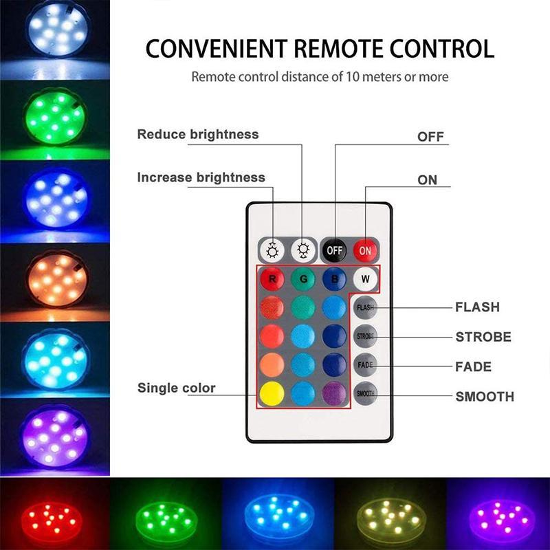 Lumière de piscine LED étanche magnétique avec télécommande et 12 couleurs | Lumières de piscine flottantes pour une ambiance nocturne vibrante
