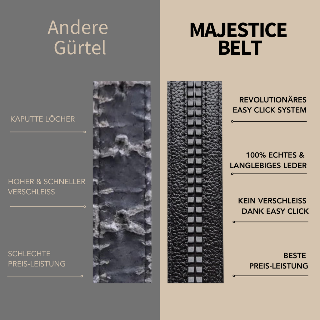 CEINTURE MAJESTICE™ | Ceinture en cuir à clic facile | Offre 1+1 !
