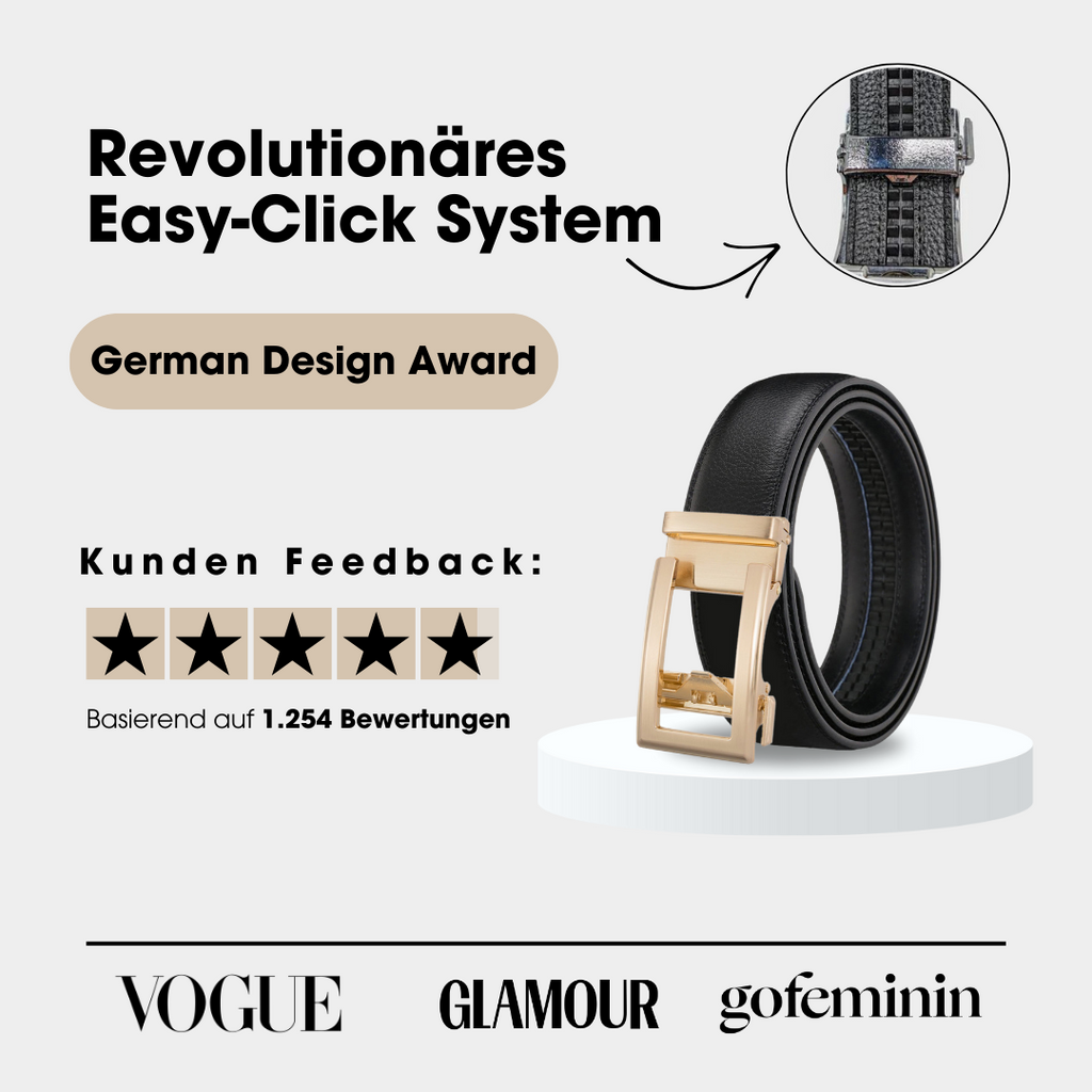 CEINTURE MAJESTICE™ | Ceinture en cuir à clic facile | Offre 1+1 !