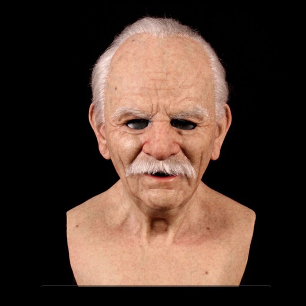 Masque de Vieil Homme Réaliste pour Halloween – Accessoire de Costume Effrayant en Latex