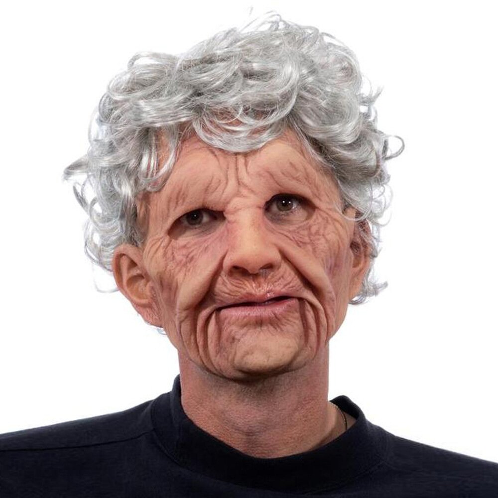 Masque de Vieil Homme Réaliste pour Halloween – Accessoire de Costume Effrayant en Latex