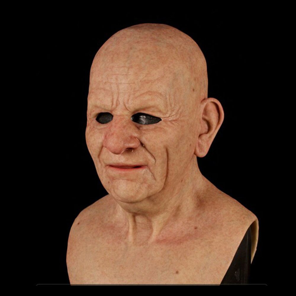 Masque de Vieil Homme Réaliste pour Halloween – Accessoire de Costume Effrayant en Latex
