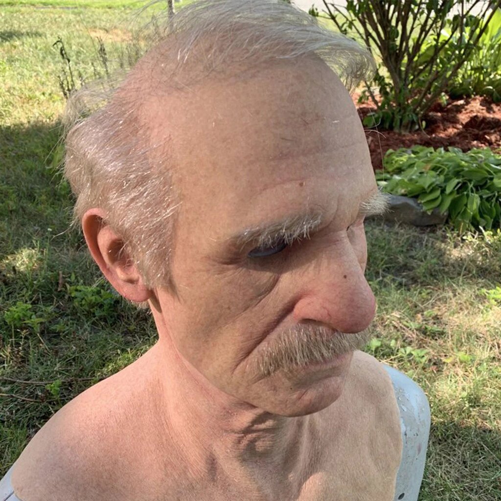 Masque de Vieil Homme Réaliste pour Halloween – Accessoire de Costume Effrayant en Latex