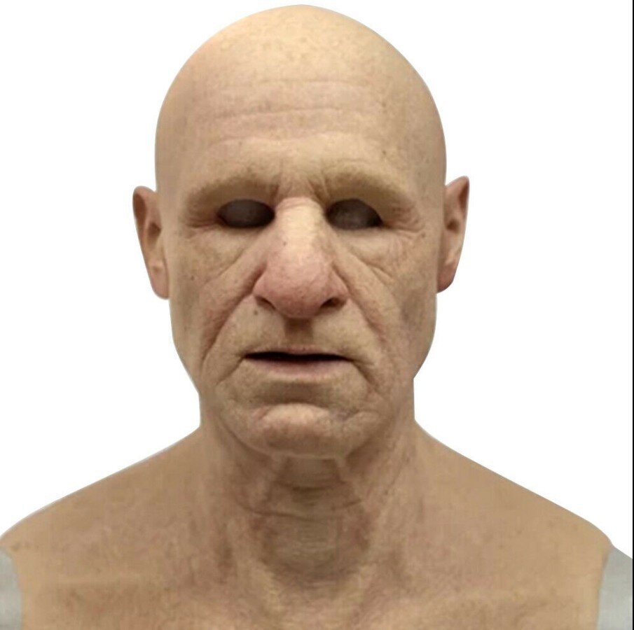 Masque de Vieil Homme Réaliste pour Halloween – Accessoire de Costume Effrayant en Latex