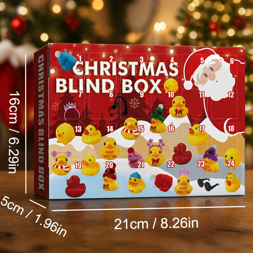Calendrier de l'Avent de Noël avec des canards en caoutchouc